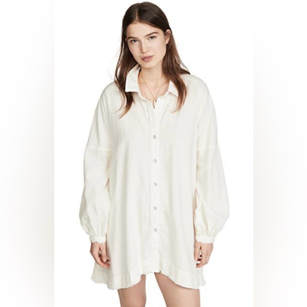 We The Free Cream Button Down Tunic Dress